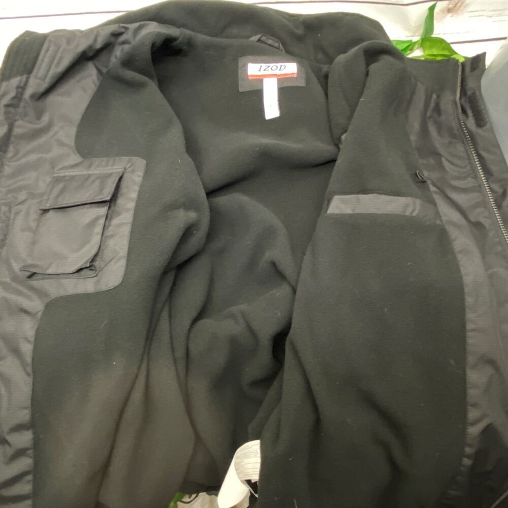 IZOD Men's Perform X Jacket Coat Black M Medium Fleece Lined Wind Breaker - Picture 5 of 8